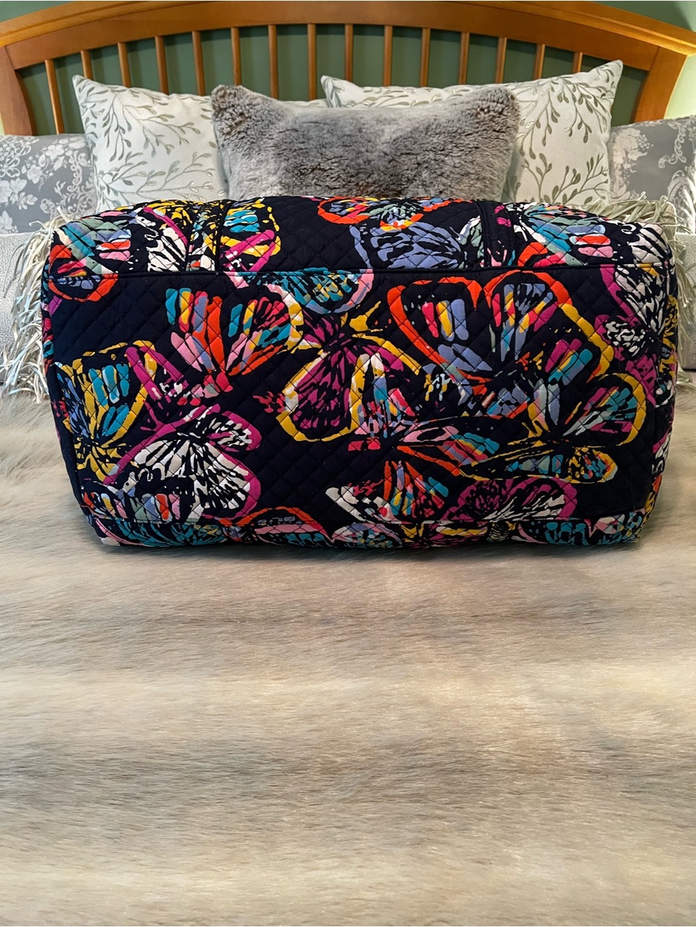 VERA BRADLEY Butterfly Flutter 2018 Iconic Ultimate Travel Duffle Bag Tech Light - Picture 12 of 15